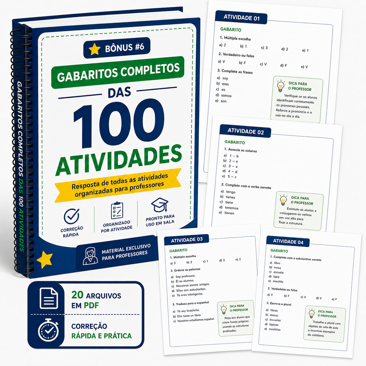 Bônus #6: Gabaritos Completos das 100 Atividades