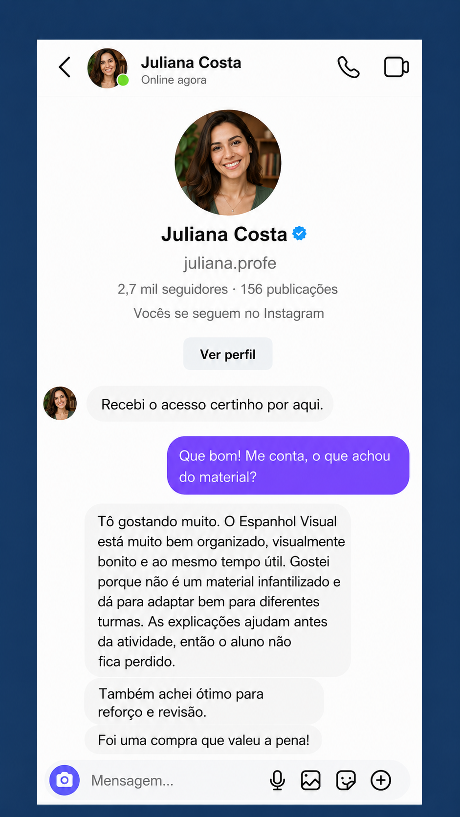 Depoimento de professor sobre o material Espanhol Visual